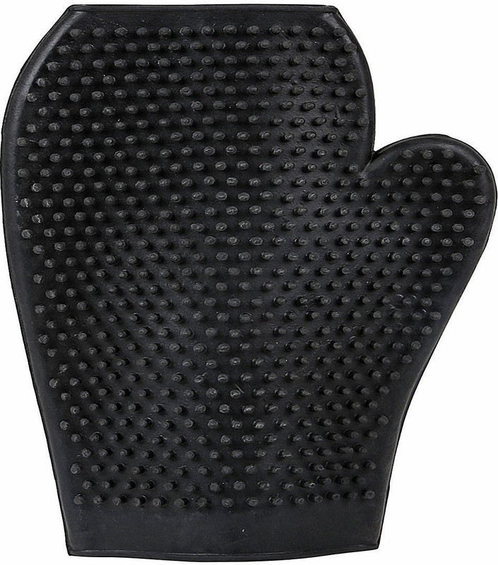 nd4ever Pet Rubber Massage Hand Shaped Bath Glove for Dog, Multicolor Grooming Gloves for Dog, Cat, Horse(Black, Fits All)