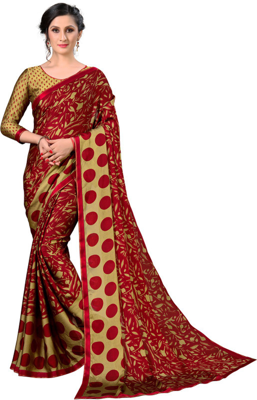 greenvilla designs Printed Daily Wear Chiffon Saree(Multicolor)