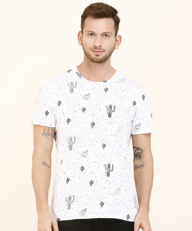 Wrangler Printed Men Round Neck White T-Shirt