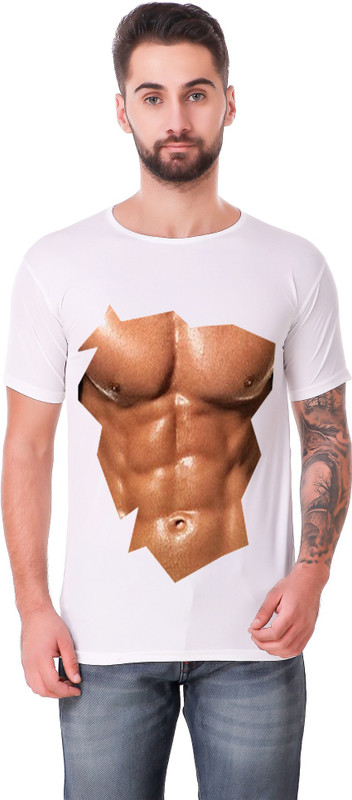 panther sports Graphic Print Men Round Neck White T-Shirt
