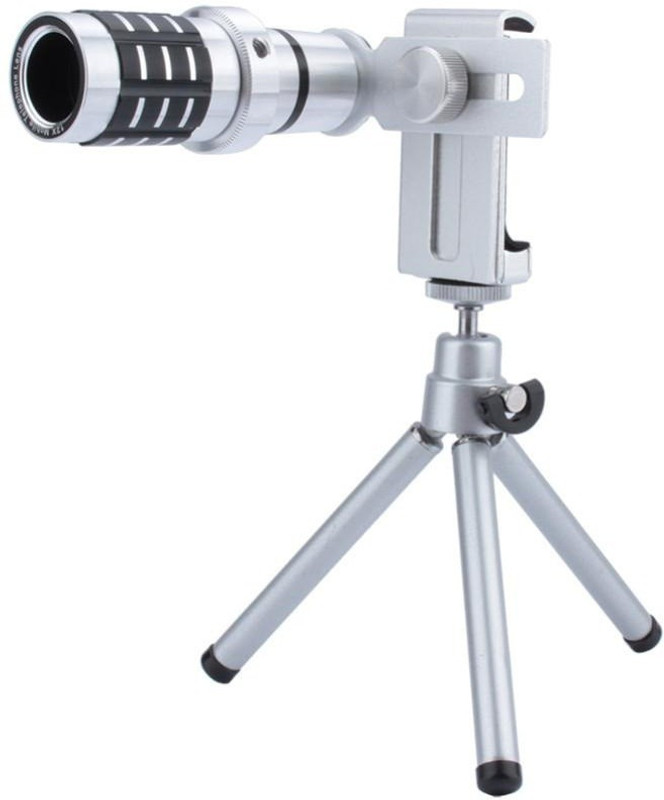 FD1 12x Lens Focus Blur Like DSLR & Zooming Lens With Tripod(Silver, Supports Up to 350 g)