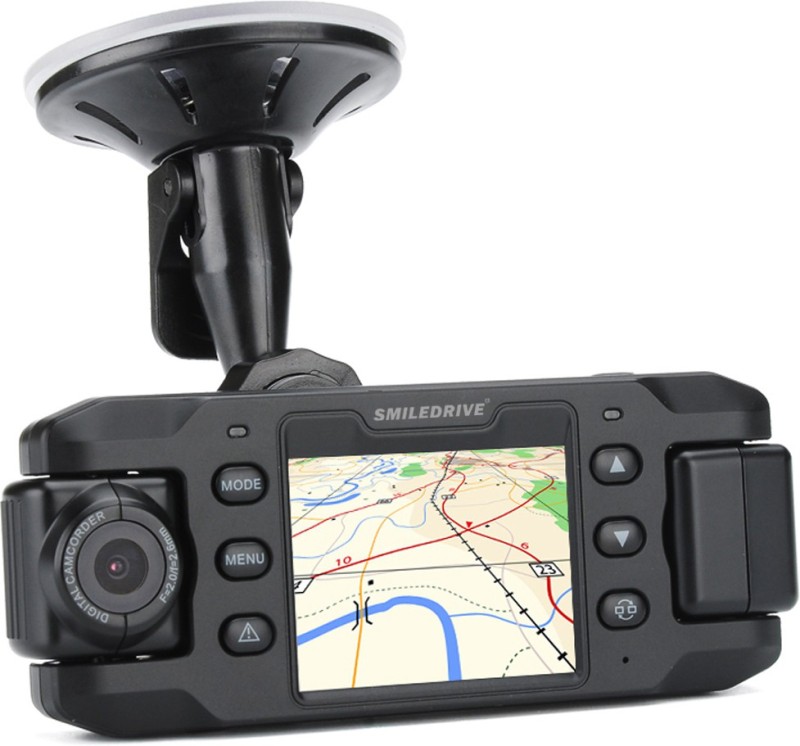 Smiledrive ar Dash Cam DVR with Dual 180Â° rotating lens 1080p Car Dash Cam DVR with Dual 180Â° Vehicle Camera System