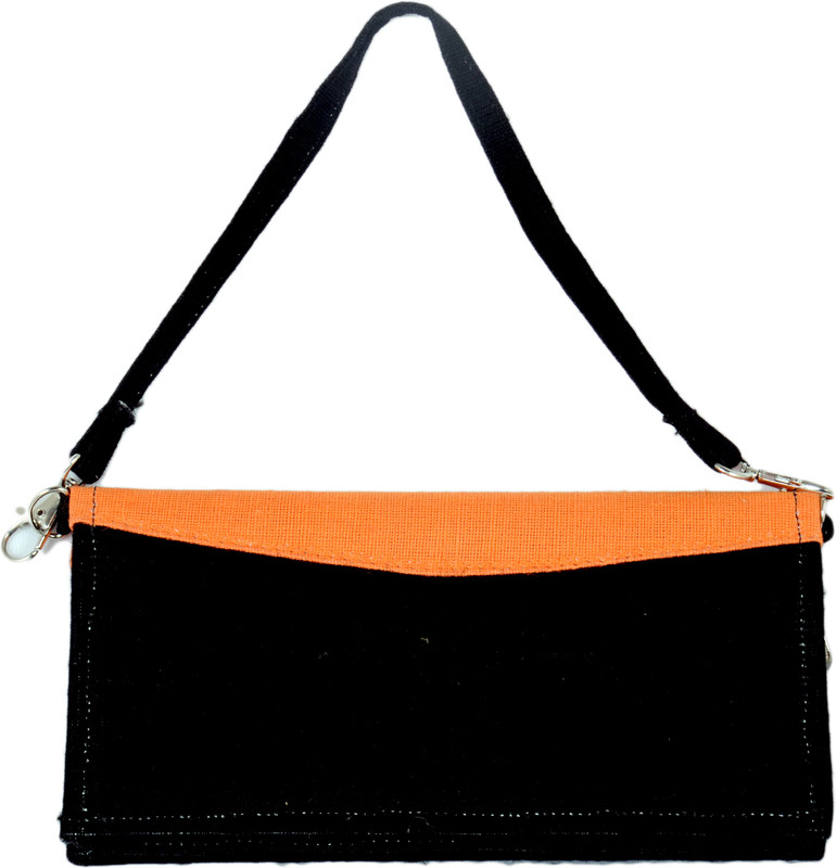 ecobirdz Women Black Jute Wallet(7 Card Slots)