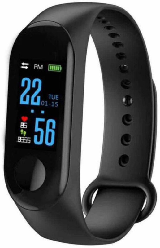 karaa M3 Fitness Frequency Monitor Heart Band Bracelet Pedometer Fitness Band Digital Watch  - For Men & Women