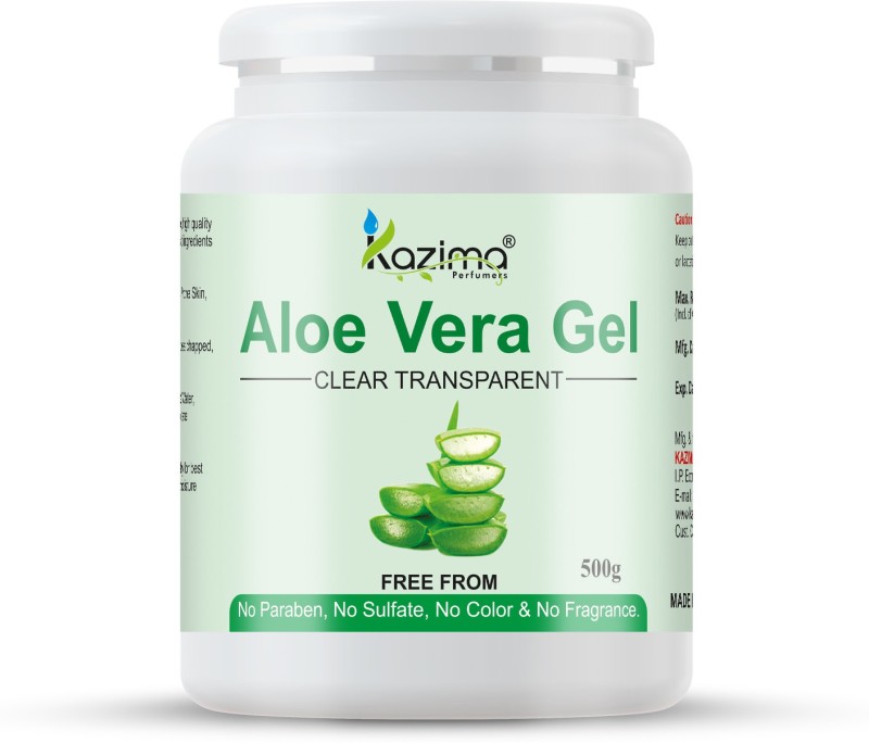 KAZIMA Pure Natural Aloe Vera Gel (500 Gram) - Ideal for Skin , Face, Acne s, Hair (500 g)