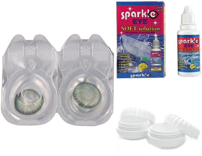 like future green contact lens 1 pair Monthly(0, Colored Contact Lenses, Pack of 2)