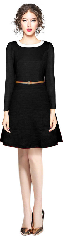 stylerevolver Women A-line Black Dress