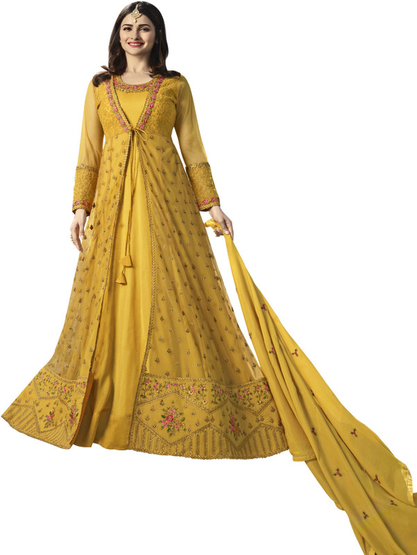 aadhiya impex Silk Embroidered Salwar Suit Material(Unstitched)