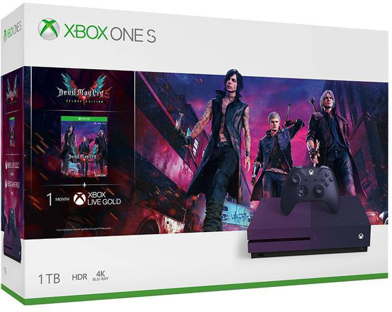 Microsoft Xbox One S 1 TB with Devil May Cry 5 Deluxe Edition(Gradient Purple)