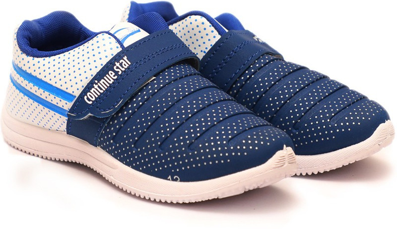 continue star Boys & Girls Velcro Sneakers(Blue)