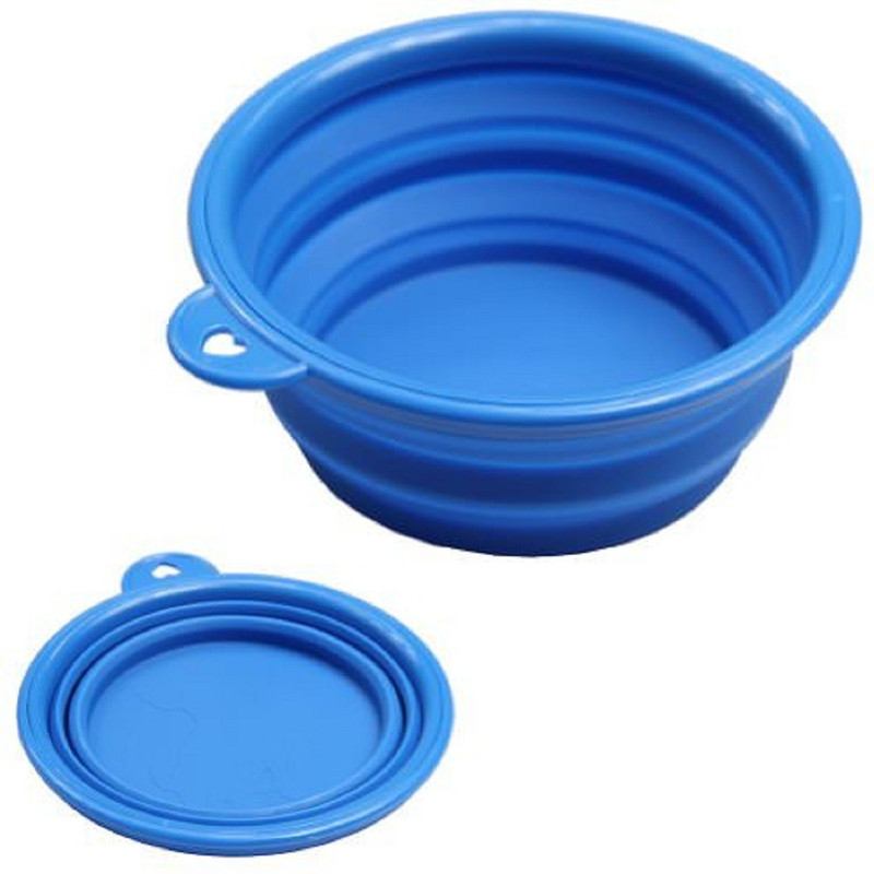nd4ever Pet Portable Foldable Pet Bowl for Food and Water round Silicone Pet Bowl(250 ml Multicolor)