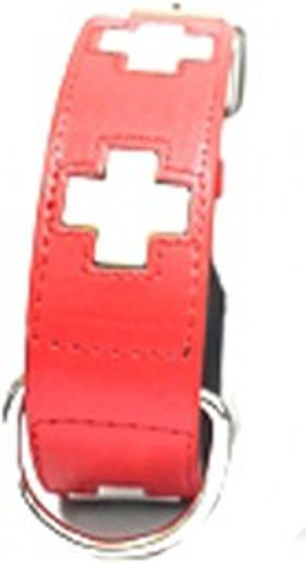 puppyclan pu leather collar Alphabet Engraved Dog Collar Charm(Red, White, Rectangle)