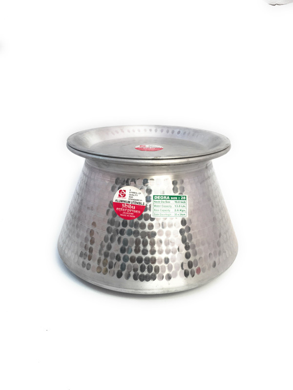 shibu Jointless Hammered Finish Biryani Handi (Degra) Set of 1 Handi 13 L with Lid(Aluminium)