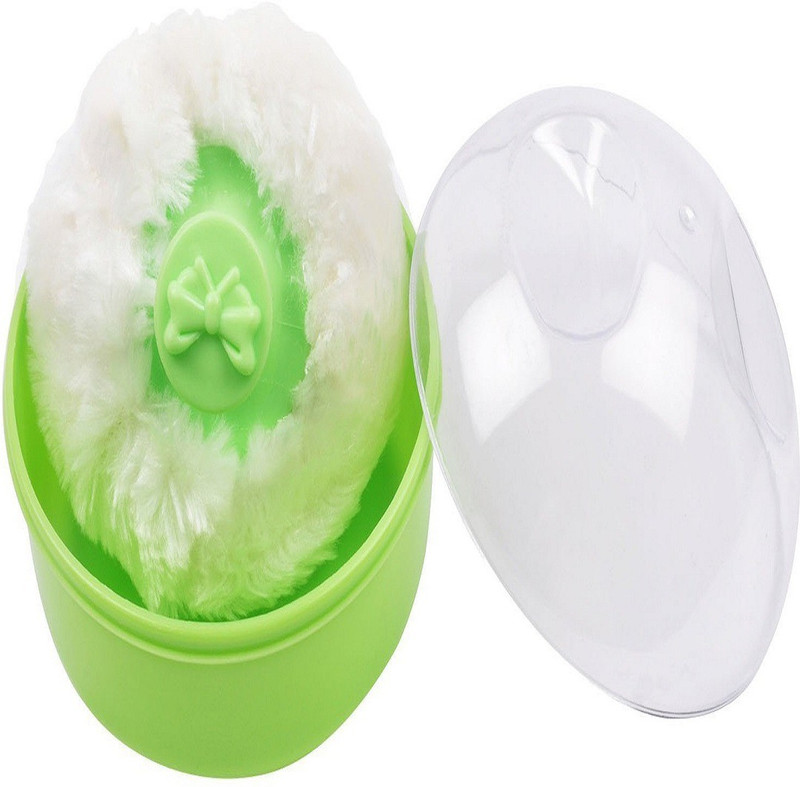 Jingle Kids Baby Soft Fluffy Portable Powder Puff With Cute(Green)