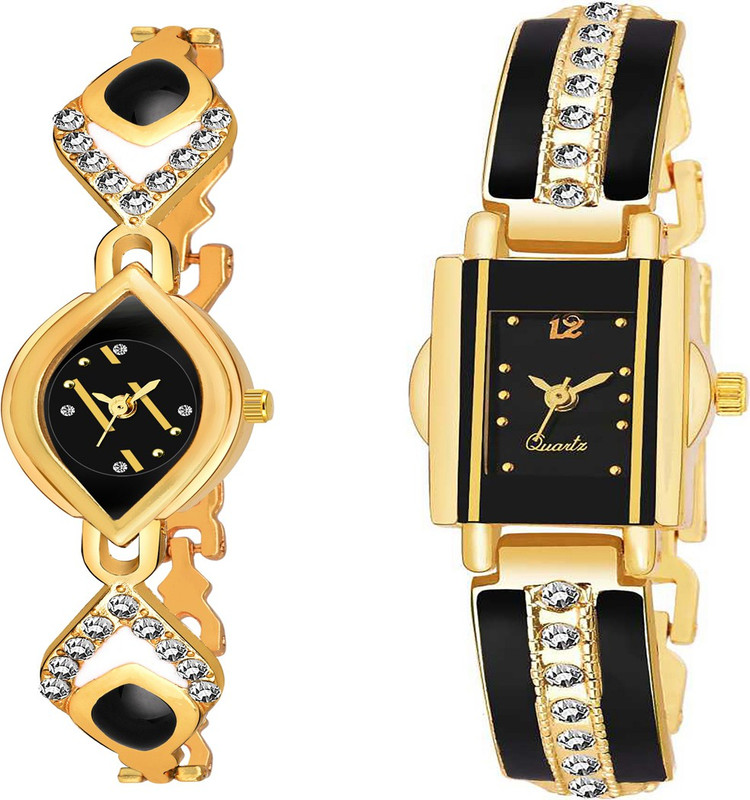 sasy 4725 Best Studded Designer Two Metal Watch Analog Watch  - For Women