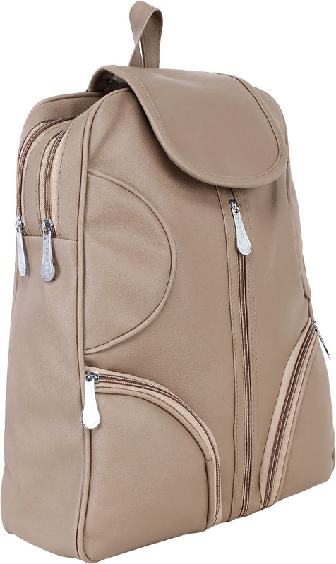 rehan PU Leather Backpack School Bag 10 L Backpack(Beige)