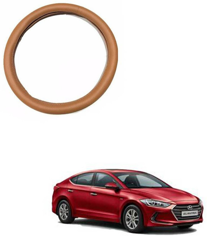 MATIES Steering Cover For Hyundai Elantra(Tan, Leatherite)