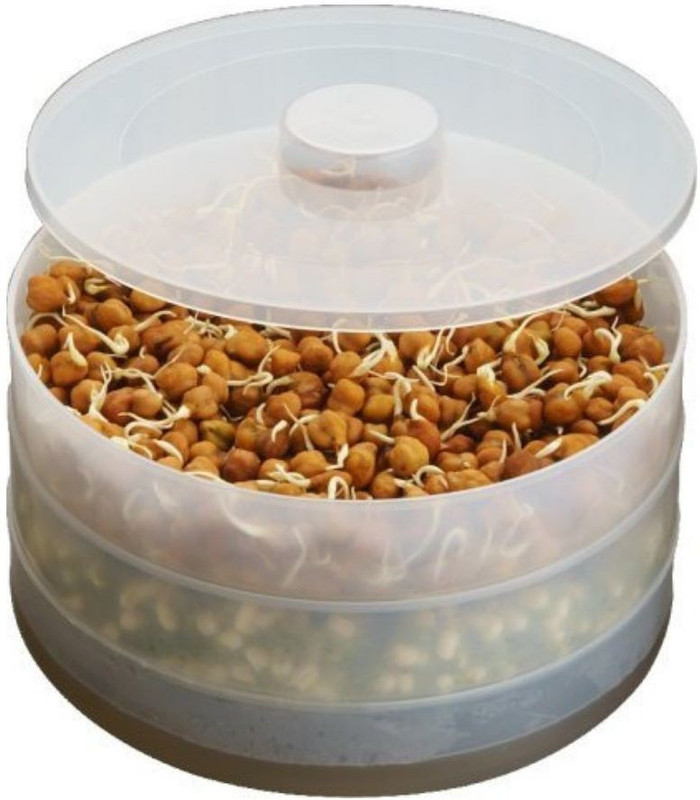 jackshowshope Plastic Sprouts Makers BPA-Free Plastic Double Containers  - 3000 ml Plastic Utility Box(Multicolor)