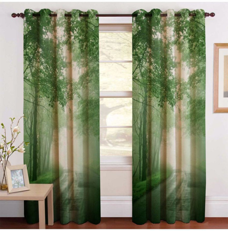 indinacraft 213 cm (7 ft) Polyester Door Curtain Single Curtain(Printed, Multicolor)