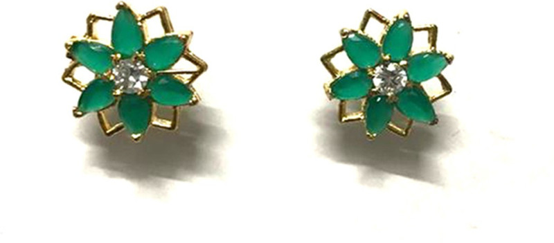 magari dreams Green Gamstone Earring Alloy Stud Earring