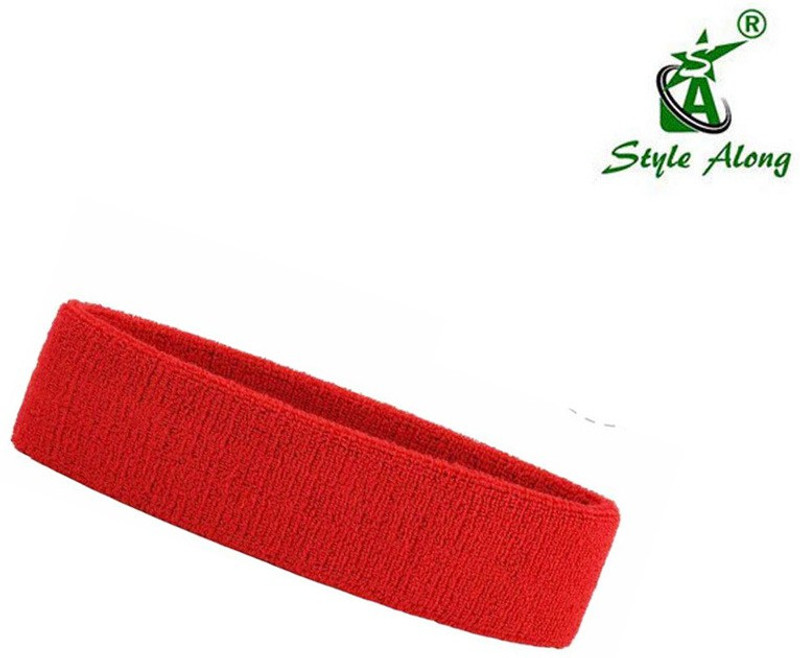 style along Red Outdoor Fitness Sports Sweatband Headband Yoga Gym Unisex Head Band Fitness Band(Red, Pack of 1)