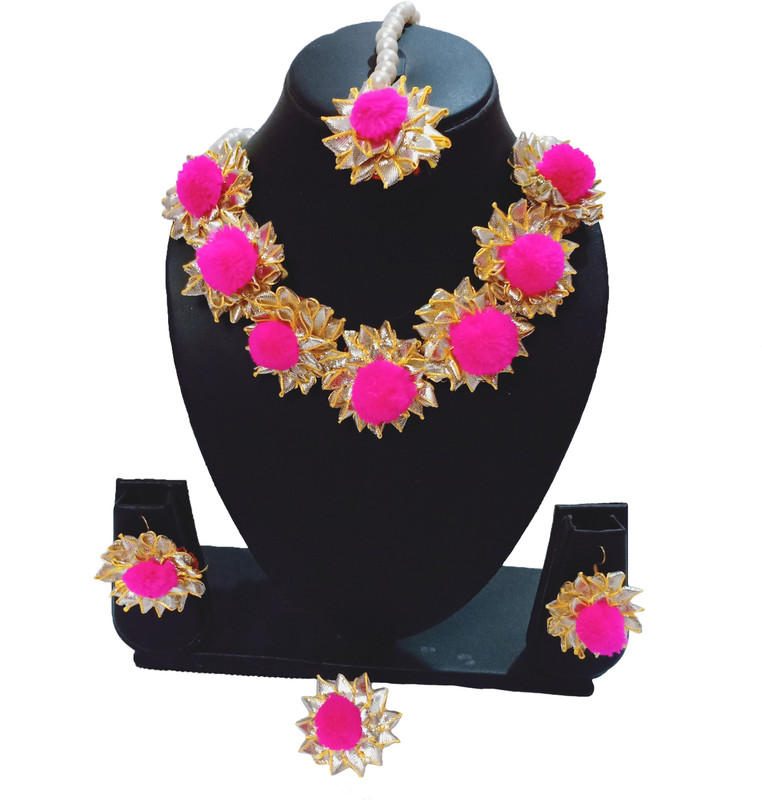 beauty plus collection Fabric Jewel Set(Pink)