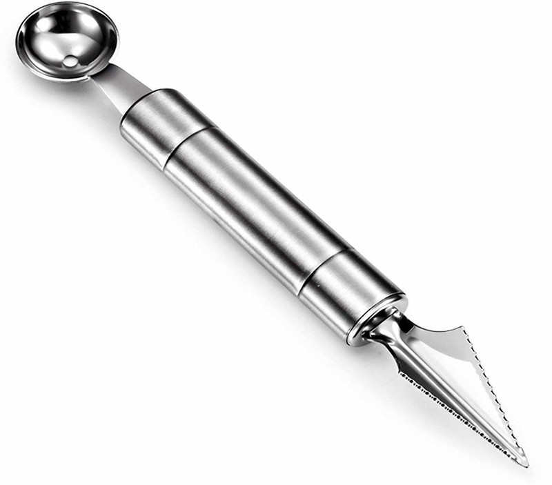 Right Traders 2 in 1 Multifunctional Melon Baller Stainless Steel Scoop Spoon with Fruit Carving Knife Fruit Salads Garnishes and Desserts,Cake Ice Cream Scooper (Assorted) - (1 Pc) Electric Carving Knife(Multicolor)