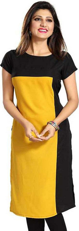amazing trade center Casual Color Block Women Kurti(Multicolor)