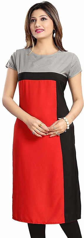 amazing trade center Casual Color Block Women Kurti(Multicolor)