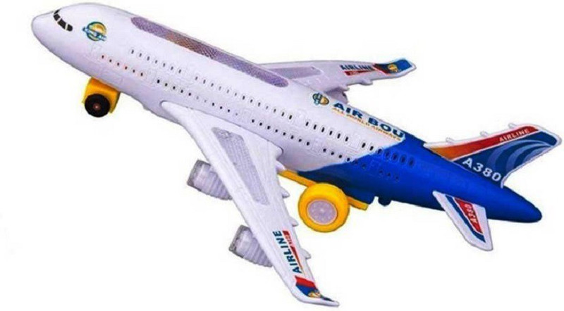 ExaltedCollection Musical,Self Rotating Air Bus Toy for Kids (Running,Not Flying)(White)