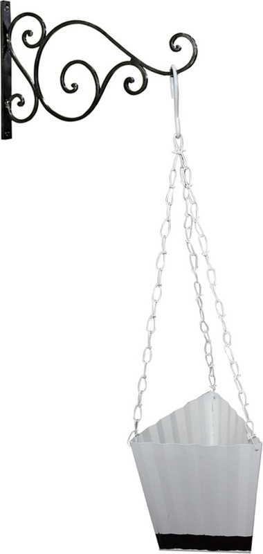 ascent homes Ascent Homes metal wall bracket with hanging triangular gal planter Plant Container(Metal, External Height - 12 cm)
