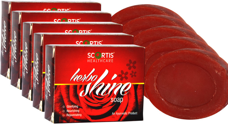 scortis HerboShine Bathing Bar of Rose for Soft Glowing Skin(10 x 40 g)