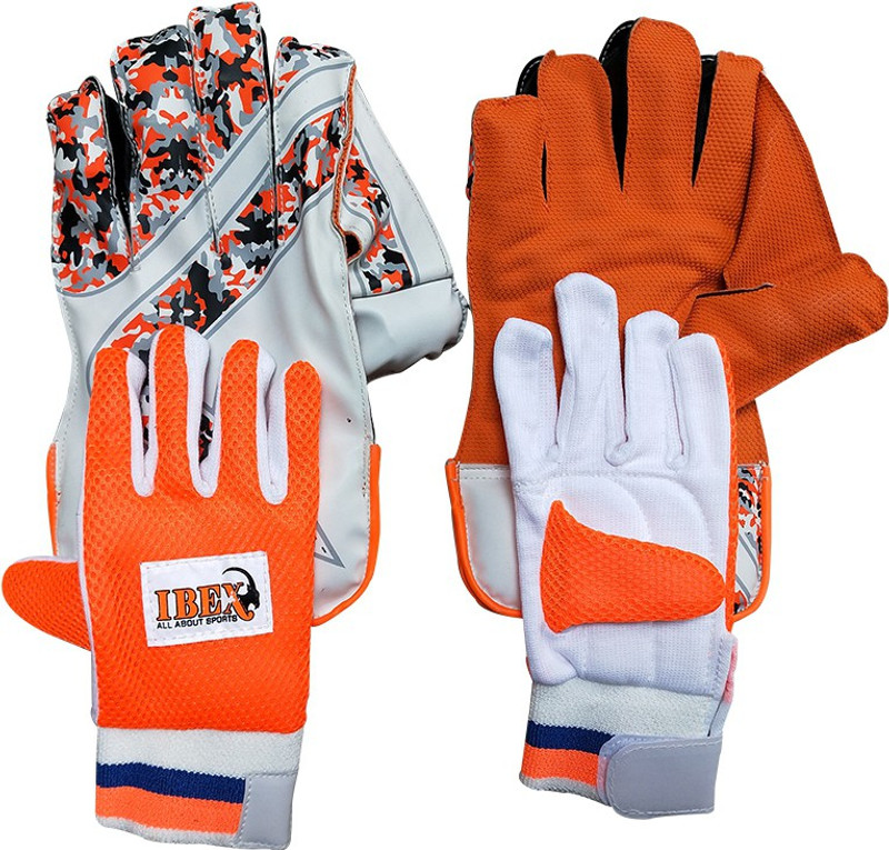 IBEX College Wicket Keeping Gloves Combo With Inner Gloves (Men, Orange) Wicket Keeping Gloves(Orange)
