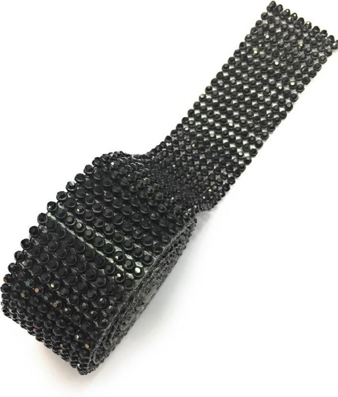 nimi creation Jewellery Making Stone Sheet Stone Lace 10 Line, black (1.25 Mtr)