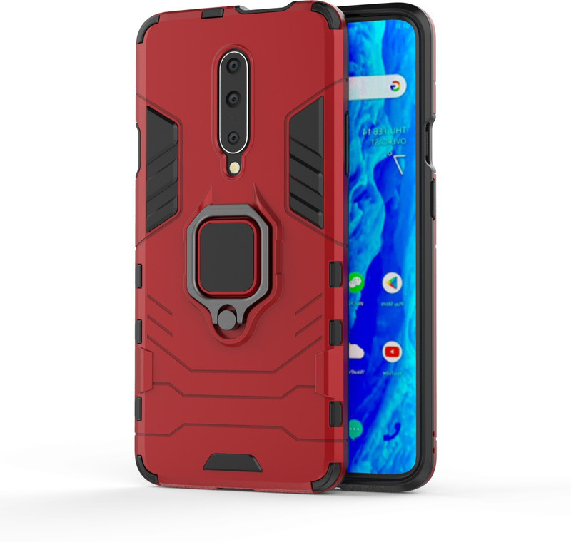 livix Back Cover for Oneplus 7 Pro Car Mount Ring Case Shock Proof(Red, Shock Proof)