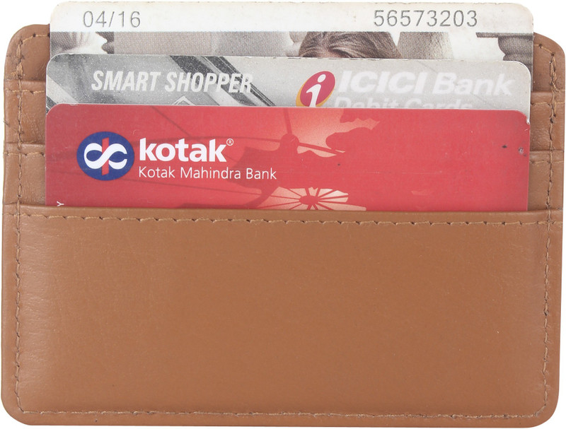 nukaichau Credit Card Holder 4 Card Holder(Set of 1, Brown)