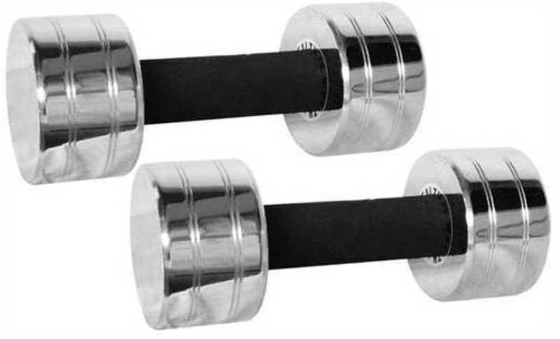 Proactive FITNESS Light Work-Out 2kg PAIR (2pcs * 2kg = 4kg) Chrome Plated Steel Fixed Weight Dumbbell(4 kg)