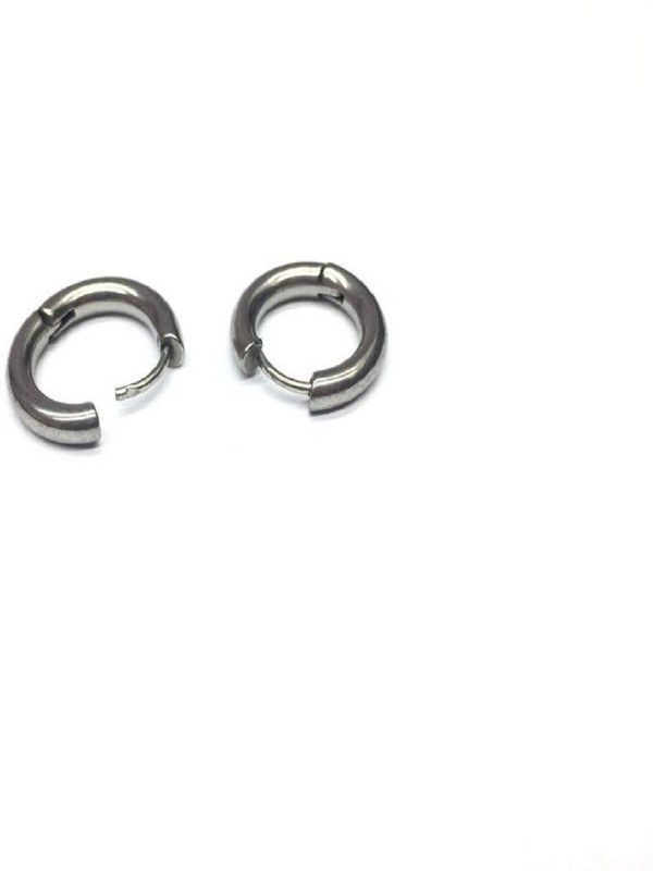 skycart Pair of Earrings Silver Bollywood Style Real Look Steel Small Bali Steel Earring Set