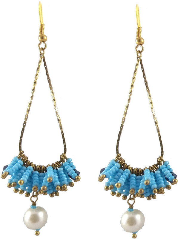 abhisu antique jewellery Hand Made Earring for Women and girls Pearl Copper, Brass, Plastic, Stone Drops & Danglers