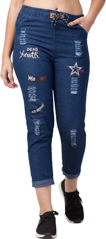 Funday Fashion Jogger Fit Women Dark Blue Jeans