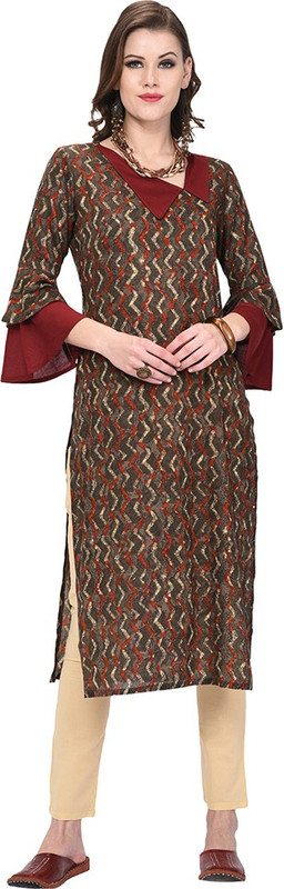 aamri Women Printed Straight Kurta(Multicolor)