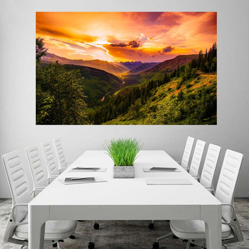 Clouds Cloudy Conifers Wallpaper Poster No Framed Large Painting On Canvas Wall Art Picture for Home Decoration Wall Decor Poster 3D Poster(24 inch X 48 inch)