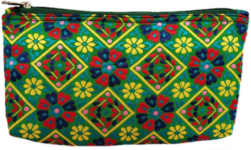 auk Beautiful Multicolor Embroidery Hand Purse. SKU ID : BMEHP0241 Pouch(Green)