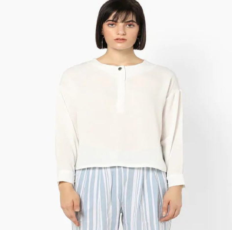 style riders Casual Full Sleeve Solid Women White Top