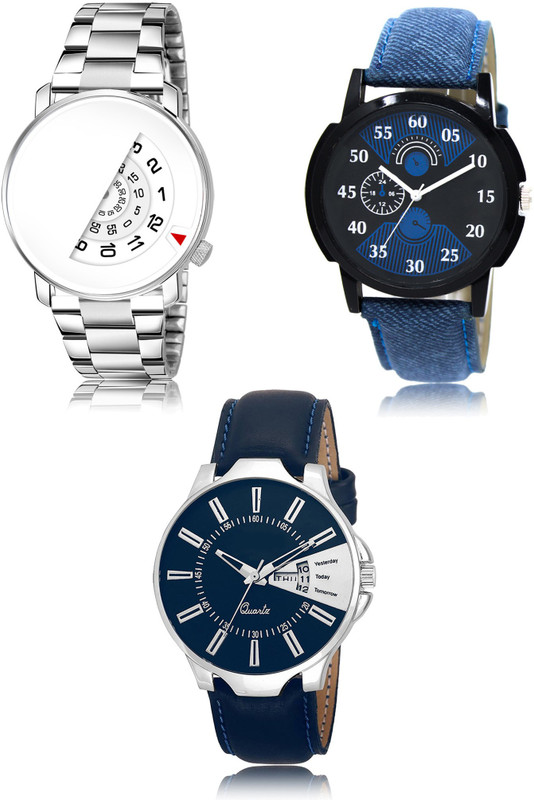 bule pearl R106-R02-R23 New latest Designer Combo of 3 Analog Watch  - For Men