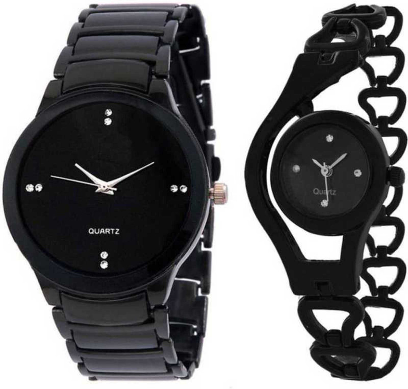 key of destiny FULL BLACK Dial Stylish Fancy COMBO FOR COUPAL SCRAP KYD12 Analog Watch  - For Men & Women