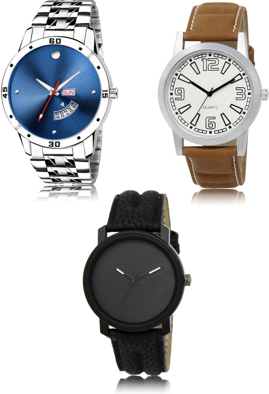 bule pearl R105- R15- R21 New latest Designer Combo of 3 Analog Watch  - For Men