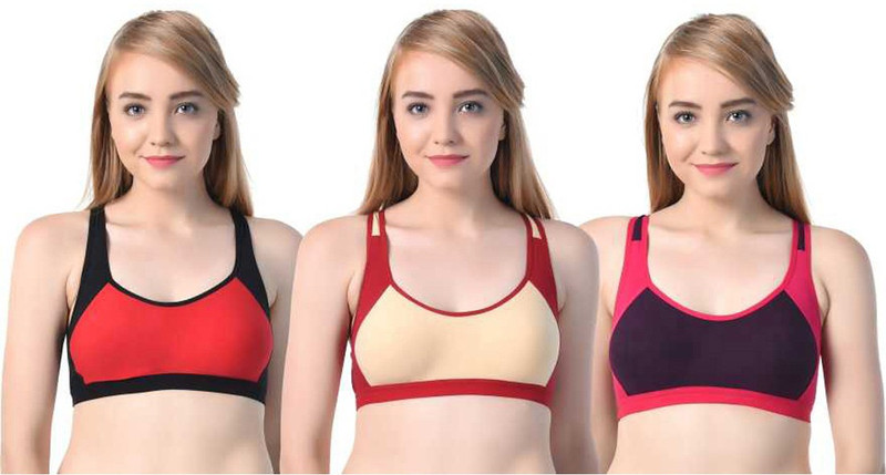 small candy Sports Bra Women Sports Non Padded Bra(Red)