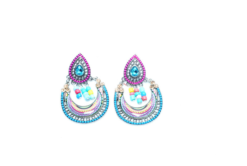premia Premia Oxidized Gold Stone Design High Quality Dangle & Drop Earring Crystal Drops & Danglers