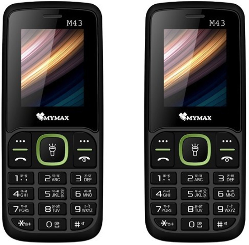 Mymax M43 Combo of Two Mobiles(Black&Black)